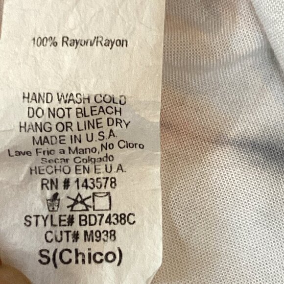 BLACK BEAD Tie Dye Off Shoulder BOHO Bell Sleeve Tunic Top/Mini Sz S #312L - Picture 7 of 7